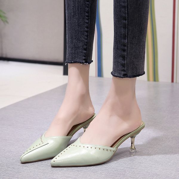 metal heel mules slippers women summer shoes pu leather v mouth pointed high heels slippers women sandals 2020, Black
metal heel mules slippers women summer shoes pu leather v mouth pointed high heels slippers women sandals 2020, Black