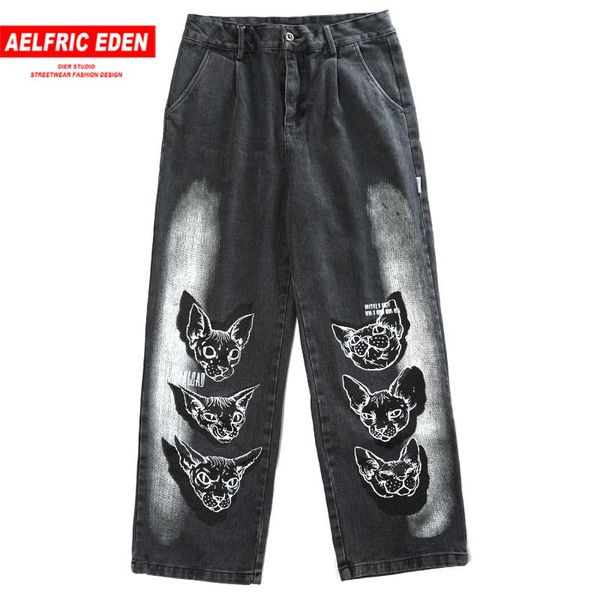 aelfric eden jeans harajuku cat head printed hip hop trousers 2020 vintage casual fashion joggers men straight pants streetwear, Blue
aelfric eden jeans harajuku cat head printed hip hop trousers 2020 vintage casual fashion joggers men straight pants streetwear, Blue
