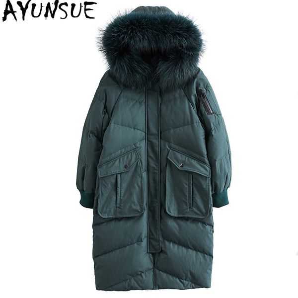 ayunsue winter coat women 90% duck down jacket woman hooded raccoon fur collar parka korean long coats parkas mujer 2019 my1513, Black
ayunsue winter coat women 90% duck down jacket woman hooded raccoon fur collar parka korean long coats parkas mujer 2019 my1513, Black