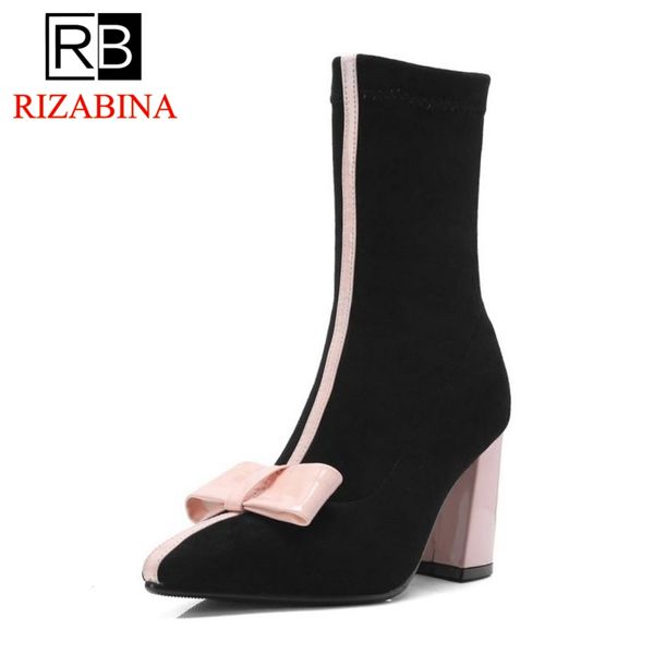 rizabina autumn winter women boots new bowtie pointed toe with thick high heels boots women simple comfortable shoes size 32-42, Black
rizabina autumn winter women boots new bowtie pointed toe with thick high heels boots women simple comfortable shoes size 32-42, Black