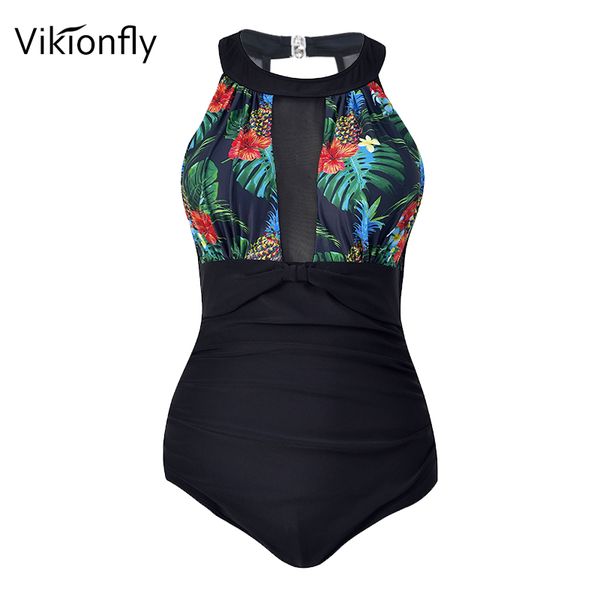 vikionfly new 2019 plus размер купальники женщины one piece купальник ретро цельный цветочные красный купальный костюм для дам купальный кос, White;black 
vikionfly new 2019 plus размер купальники женщины one piece купальник ретро цельный цветочные красный купальный костюм для дам купальный кос, White;black