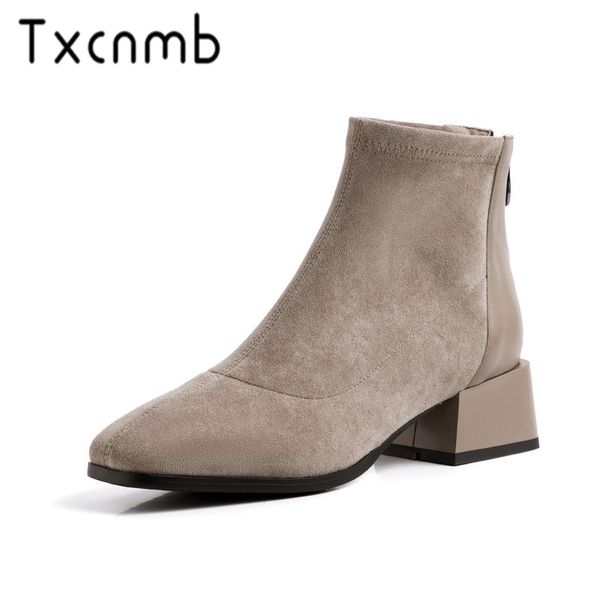 txcnmb women ankle boots square toe square heels zipper elegant boots autumn winter basic shoes, Black
txcnmb women ankle boots square toe square heels zipper elegant boots autumn winter basic shoes, Black