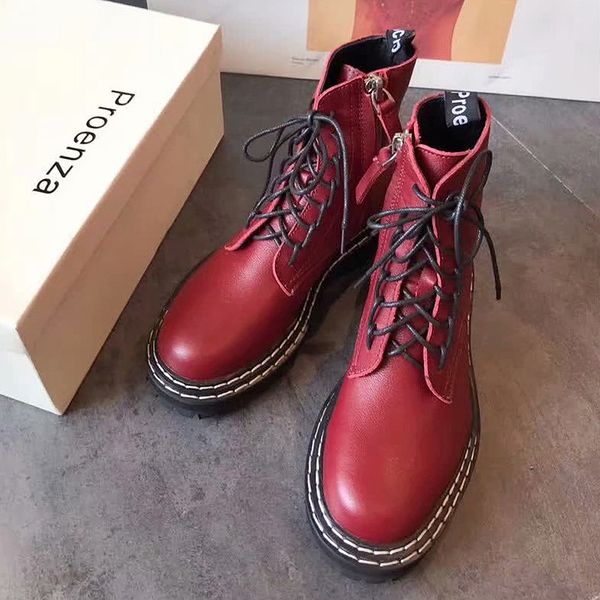 europe and america increased lace-up short boots female autumn shoes 2019 winter new british wind with thick-soled skinny martin single boot, Black
europe and america increased lace-up short boots female autumn shoes 2019 winter new british wind with thick-soled skinny martin single boot, Black