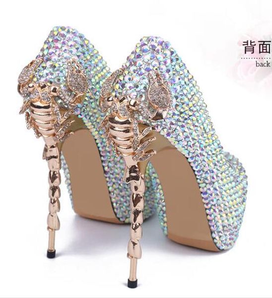 hand made woman crystal 15 cm scorpion heel high platform pumps woman scorpion gold heel platform pumps wedding, Black;white
hand made woman crystal 15 cm scorpion heel high platform pumps woman scorpion gold heel platform pumps wedding, Black;white