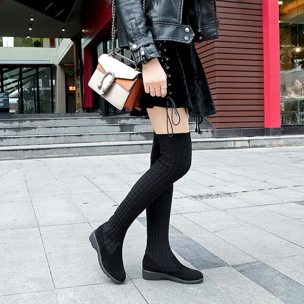 over knee high boots winter sock boots women shoes woman black knitting platform slip on wedges thigh high plus size
over knee high boots winter sock boots women shoes woman black knitting platform slip on wedges thigh high plus size
