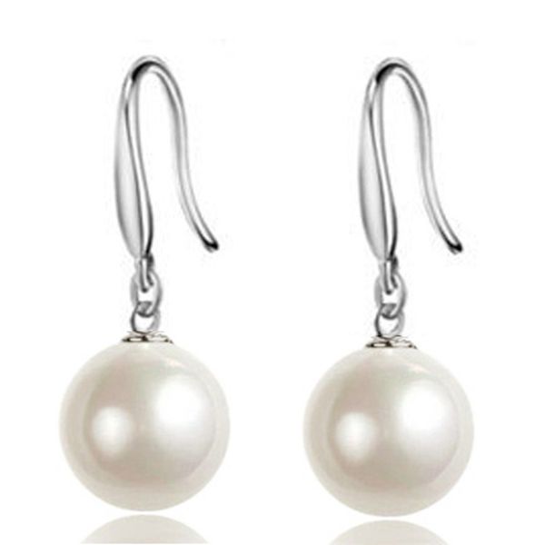 h:hyde amazing design sweet jewelry 1 pair charming simulated pearl classic women dangle earrings for gift, Silver
h:hyde amazing design sweet jewelry 1 pair charming simulated pearl classic women dangle earrings for gift, Silver