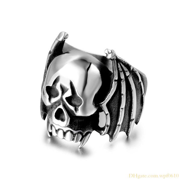 hip hop punk rock style vampire bat wings skulls design stainless steel finger rings jewelry, Silver
hip hop punk rock style vampire bat wings skulls design stainless steel finger rings jewelry, Silver