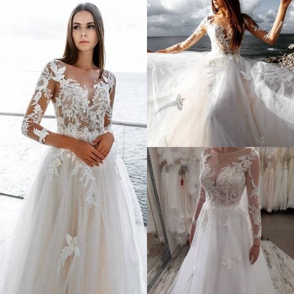 bohemian wedding dresses 2019 lace a line sweep train jewel neck boho wedding dress long sleeve plus size beach robes de mariée, White
bohemian wedding dresses 2019 lace a line sweep train jewel neck boho wedding dress long sleeve plus size beach robes de mariée, White