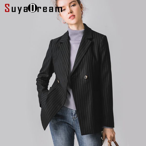 women stripe blazers full sleeved office lady blazer two side pockets black khaki 2019 new fall winter out wear, White;black
women stripe blazers full sleeved office lady blazer two side pockets black khaki 2019 new fall winter out wear, White;black