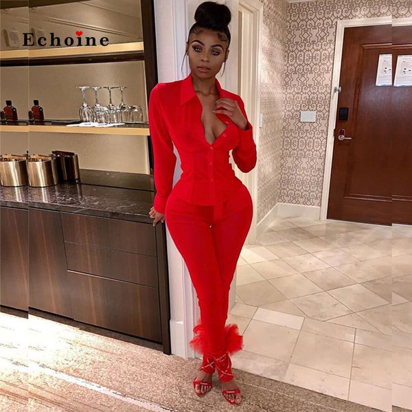 semi-transparent 2 pcs set suit women tracksuit single button pocket shirt long pants ladies christmas flirty clothes, White
semi-transparent 2 pcs set suit women tracksuit single button pocket shirt long pants ladies christmas flirty clothes, White