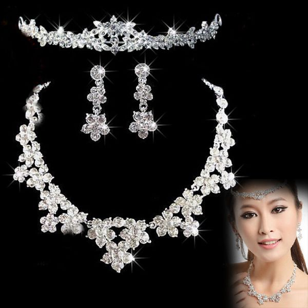 flower crystal pearl bride necklace earrings headband tiara bridal wedding jewelry for women, Silver
flower crystal pearl bride necklace earrings headband tiara bridal wedding jewelry for women, Silver