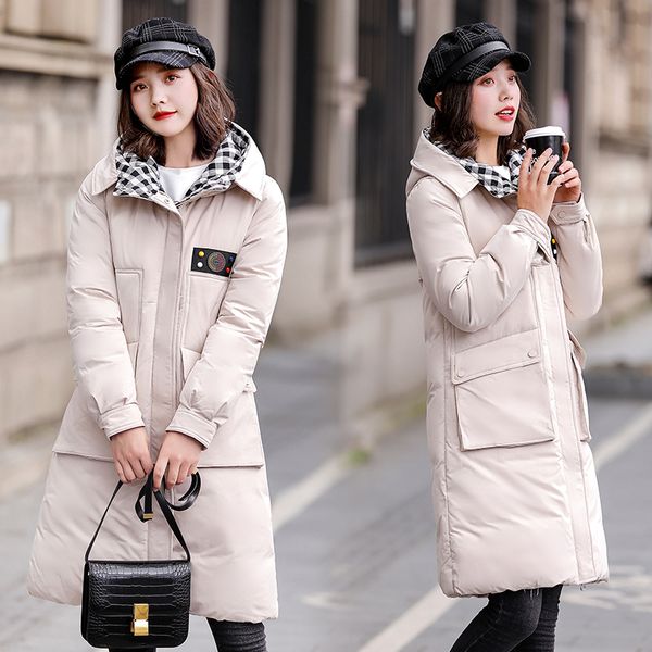l-5xl 2019 new women beige coat winter down cotton warm thicken hooded long coats parka female solid big pocket jacket outwear, Black
l-5xl 2019 new women beige coat winter down cotton warm thicken hooded long coats parka female solid big pocket jacket outwear, Black