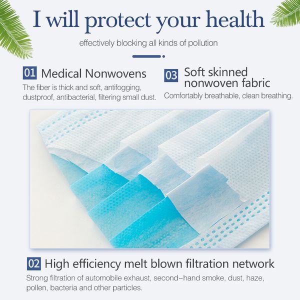 50pcs disposable face masks virus protection anti air pollution 3 layers face mask dropshipping
50pcs disposable face masks virus protection anti air pollution 3 layers face mask dropshipping