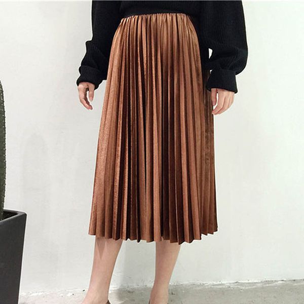 onr size vintage high waist elegant women pleated skirt metallic korean style fashion summer skirt casual midi long saia, Black
onr size vintage high waist elegant women pleated skirt metallic korean style fashion summer skirt casual midi long saia, Black