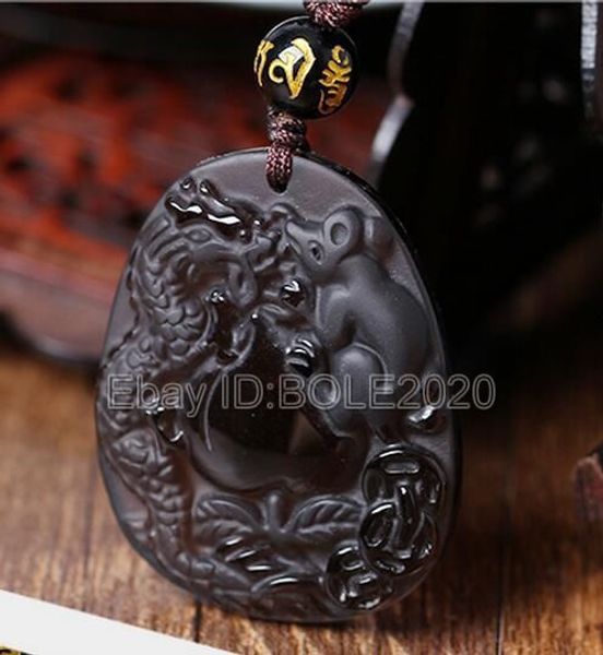 natural ice clear obsidian carved dragon rat lucky amulet pendant beads necklace, Silver
natural ice clear obsidian carved dragon rat lucky amulet pendant beads necklace, Silver