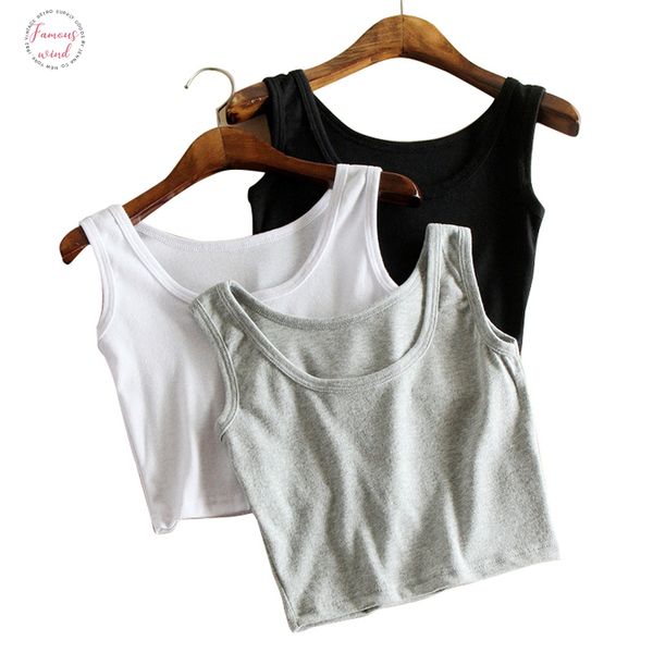 2020 summer slim short women sleeveless u crop tank solid black white crop vest tube 7color
2020 summer slim short women sleeveless u crop tank solid black white crop vest tube 7color
