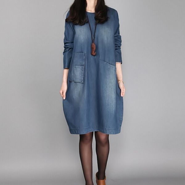 2018 elegant korean style long sleeve a-line dress plus size woman dresses denim knee-length dresses vestidos mujer -3xl, Black;gray
2018 elegant korean style long sleeve a-line dress plus size woman dresses denim knee-length dresses vestidos mujer -3xl, Black;gray