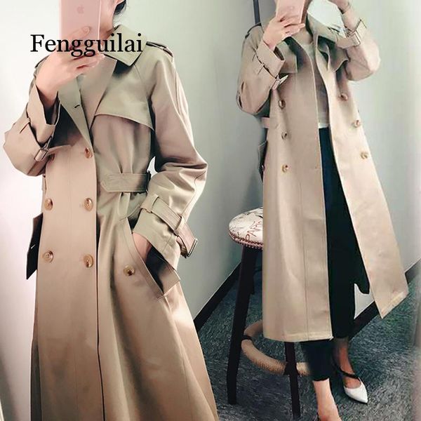 2019 new fashion spring autumn korean double-breasted khaki thin slim waist dress long trench coat women overcoat, Tan;black
2019 new fashion spring autumn korean double-breasted khaki thin slim waist dress long trench coat women overcoat, Tan;black