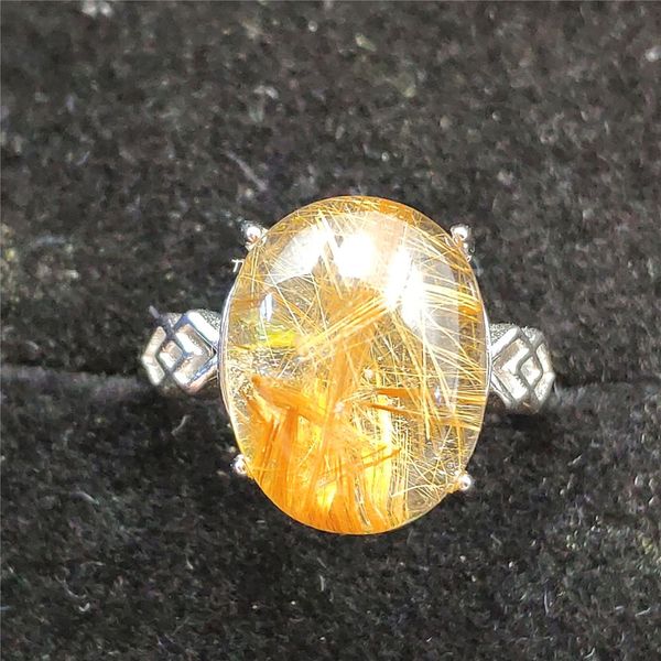 natural gold rutilated quartz adjustable ring stone crystal 15x12mm 925 silver woman man party rings jewelry, Golden;silver
natural gold rutilated quartz adjustable ring stone crystal 15x12mm 925 silver woman man party rings jewelry, Golden;silver
