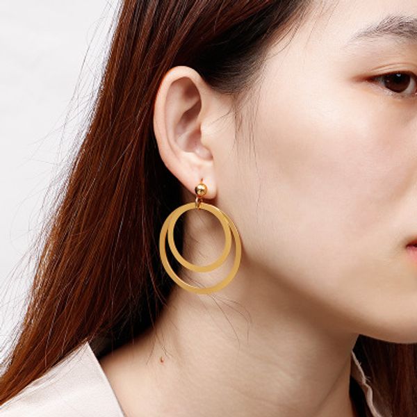round circle drop earrings women party stainless steel gold earring fashion jewelry pendientes mujer wholesale, Silver
round circle drop earrings women party stainless steel gold earring fashion jewelry pendientes mujer wholesale, Silver