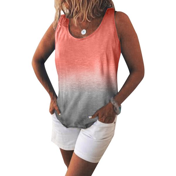 women tank loose sleeveless summer pullover daily cotton blended gradient print party club casual o neck rainbow, White
women tank loose sleeveless summer pullover daily cotton blended gradient print party club casual o neck rainbow, White