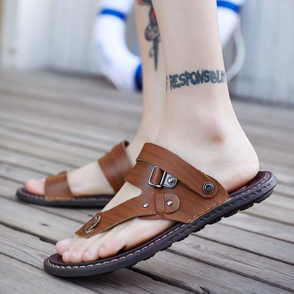 2020 new summer men slippers genuine leather anti-slip slides large size leisure black brown slippers men shoes beach
2020 new summer men slippers genuine leather anti-slip slides large size leisure black brown slippers men shoes beach