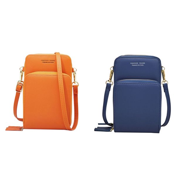 2 pcs colorful cellphone bag fashion daily use card holder small summer shoulder bag for women, navy blue & orange
2 pcs colorful cellphone bag fashion daily use card holder small summer shoulder bag for women, navy blue & orange