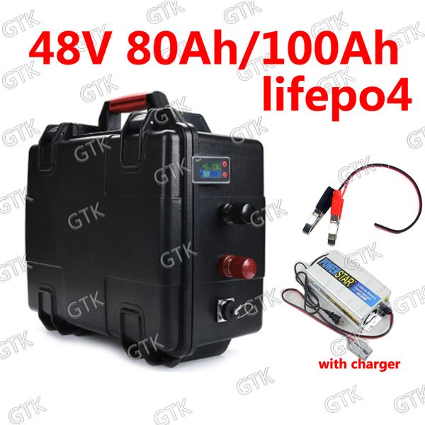 gtk waterproof 48v 80ah lifepo4 48v 100ah lifepo4 battery with bms for 4000w 3000w scooter bike golf cart rv bike +10a charger
gtk waterproof 48v 80ah lifepo4 48v 100ah lifepo4 battery with bms for 4000w 3000w scooter bike golf cart rv bike +10a charger