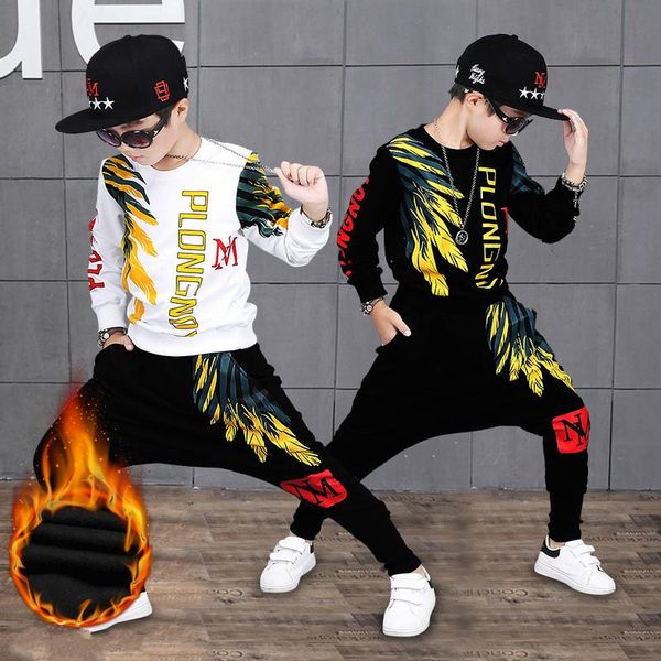 children's clothing autumn and winter new sweater trousers boys plus velvet thick fashion jacket hip hop pants clothes handsome two-pie, White
children's clothing autumn and winter new sweater trousers boys plus velvet thick fashion jacket hip hop pants clothes handsome two-pie, White