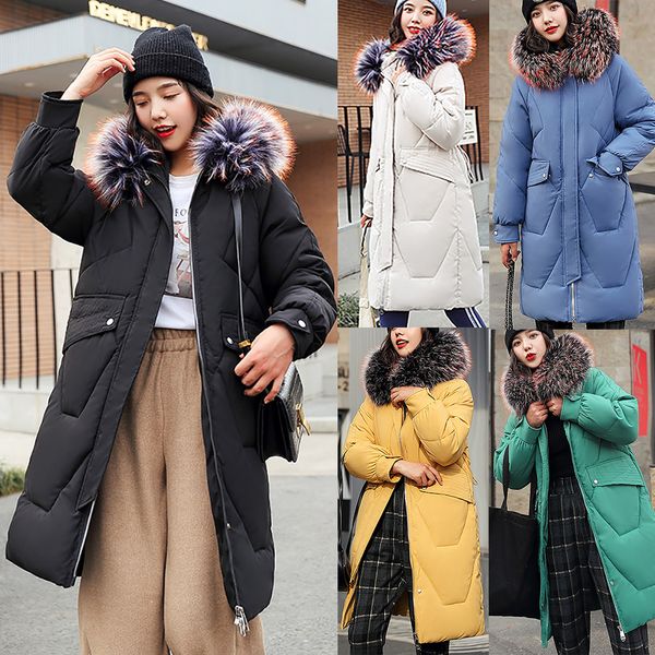 fashion women winter warm coat hooded thick warm loose jacket long overcoat cotton padded lining winter female coats, Black 
fashion women winter warm coat hooded thick warm loose jacket long overcoat cotton padded lining winter female coats, Black