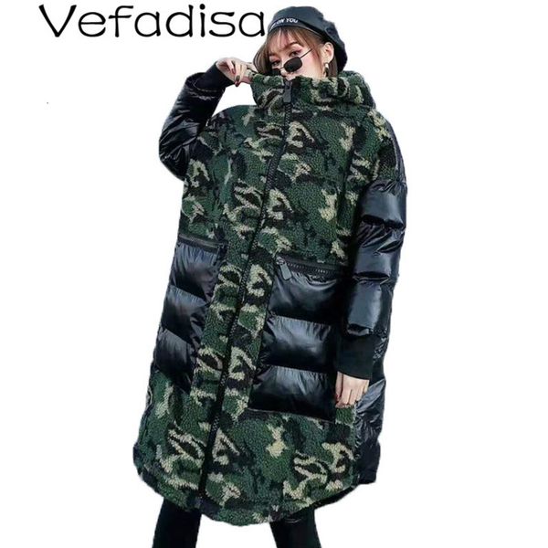 vefadisa hooded lamb parka woman 2019 winter thick camouflage parka pockets patchwork loose cotton-padded clothes qyf1395, Black
vefadisa hooded lamb parka woman 2019 winter thick camouflage parka pockets patchwork loose cotton-padded clothes qyf1395, Black
