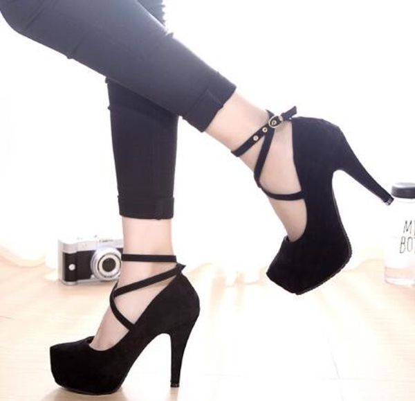 new european and american explosions suede high-heeled shoes waterproof platform buckle large size 43 women's shoes wedding shoes tide, Black
new european and american explosions suede high-heeled shoes waterproof platform buckle large size 43 women's shoes wedding shoes tide, Black