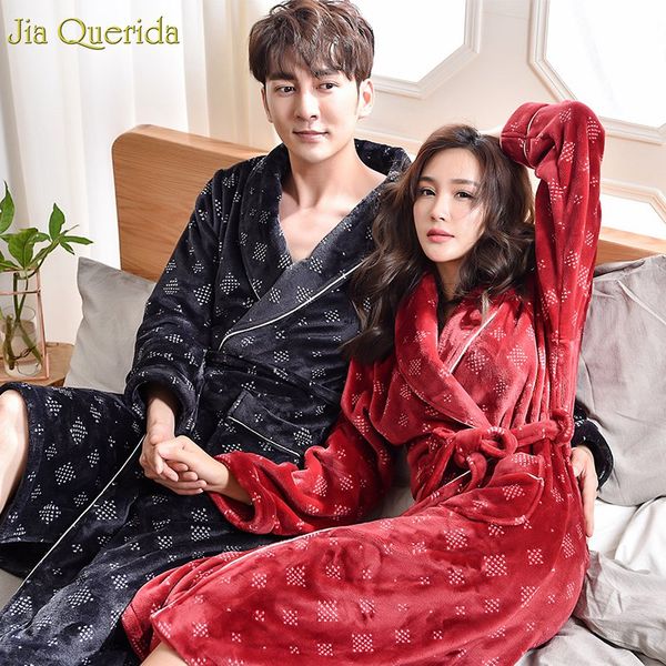 winter flannel robes couple bathrobe thick jujube red and black teddy style turn-down collar long sleeves home clothes sleepwear, Black;brown
winter flannel robes couple bathrobe thick jujube red and black teddy style turn-down collar long sleeves home clothes sleepwear, Black;brown