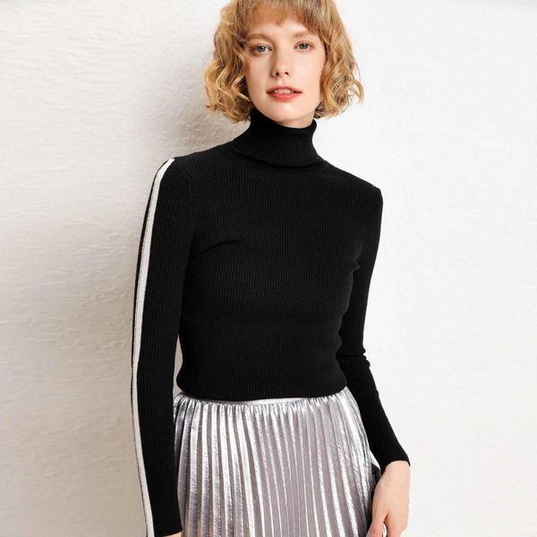 slender women's sweaters with tall necks provo new winter ladies in bottoms in autumn 2019, Black
slender women's sweaters with tall necks provo new winter ladies in bottoms in autumn 2019, Black