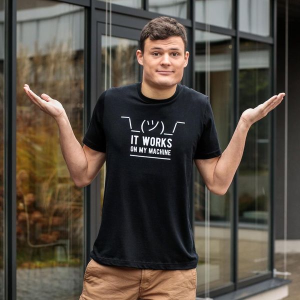 funny geek it works on my machine t shirt men short sleeve o-neck mans tshirt programmer tee summer casual graphic shirt, White;black
funny geek it works on my machine t shirt men short sleeve o-neck mans tshirt programmer tee summer casual graphic shirt, White;black