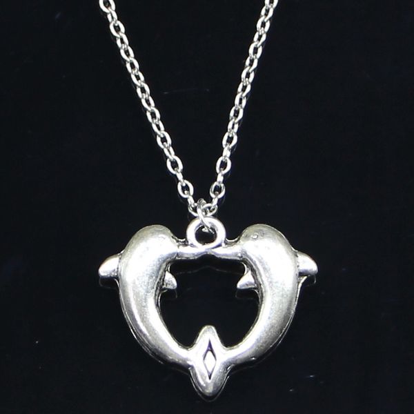 20pcs new fashion necklace 30x25mm double dolphin silver pendants short long women men colar gift jewelry choker
20pcs new fashion necklace 30x25mm double dolphin silver pendants short long women men colar gift jewelry choker