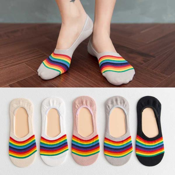 socks & hosiery 5pairs/lot rainbow striped invisible women's fashion casual cotton breathable comfortable harajuku funny sox happy, Black;white
socks & hosiery 5pairs/lot rainbow striped invisible women's fashion casual cotton breathable comfortable harajuku funny sox happy, Black;white