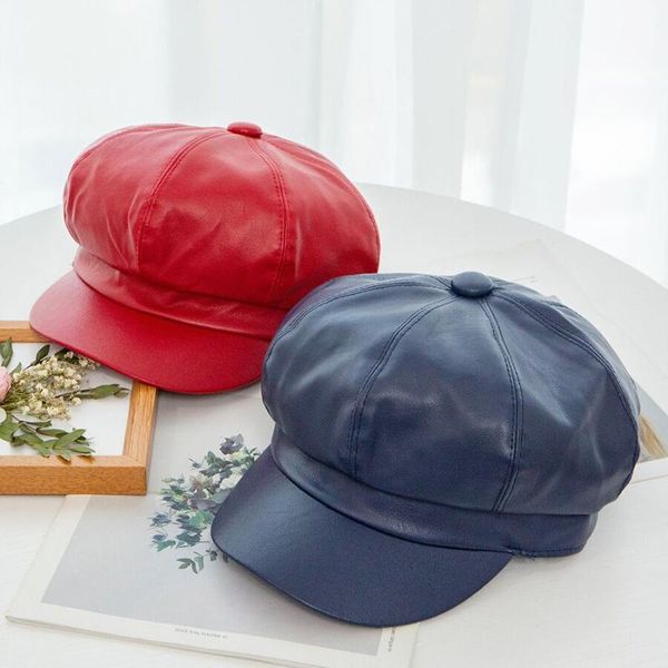 plain leather beret caps men women vintage artist painter octagonal newsboy caps solid autumn winter hats black red grey, Blue;gray
plain leather beret caps men women vintage artist painter octagonal newsboy caps solid autumn winter hats black red grey, Blue;gray