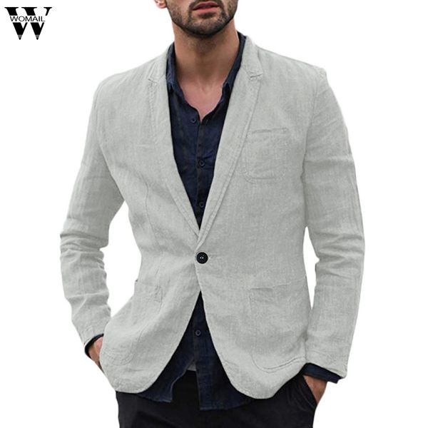 womail linen blend suits blazer men's slim outwear button turn-down collar solid color long sleeve blazer jl26 abrigo de hombre, White;black
womail linen blend suits blazer men's slim outwear button turn-down collar solid color long sleeve blazer jl26 abrigo de hombre, White;black