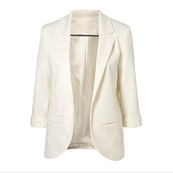 open front notched blazer 2019 autumn women formal jackets office work slim fit blazer white ladies suits 11 colors size s-xxl, White;black
open front notched blazer 2019 autumn women formal jackets office work slim fit blazer white ladies suits 11 colors size s-xxl, White;black