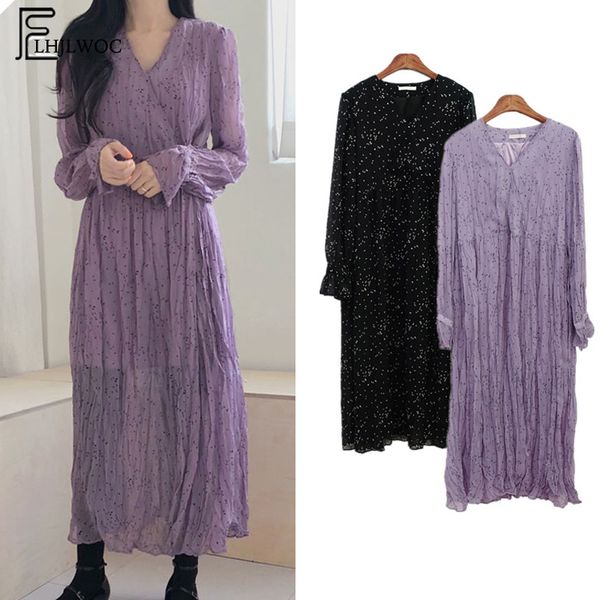 2020 spring cute long max dresses women korean style long sleeve temperament lady v neck purple black vintage shirt dress 6512, Black;gray
2020 spring cute long max dresses women korean style long sleeve temperament lady v neck purple black vintage shirt dress 6512, Black;gray