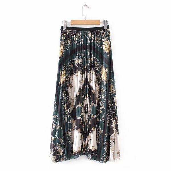new women mujer ladies elastic waist casual slim chic brand skirts vintage chain flower print pleated midi skirt faldas, Black
new women mujer ladies elastic waist casual slim chic brand skirts vintage chain flower print pleated midi skirt faldas, Black