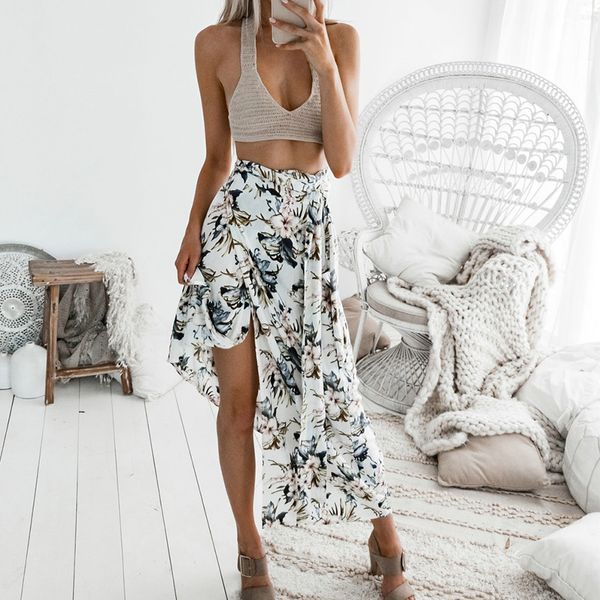 women floral print side split skirt summer autumn high waist beach maxi wrap skirt elegant party skirt, Black
women floral print side split skirt summer autumn high waist beach maxi wrap skirt elegant party skirt, Black