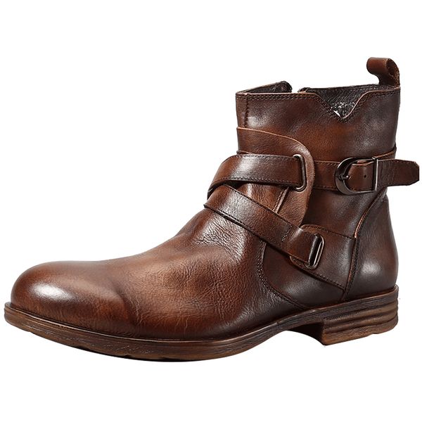fashion vintage style genuine leather mens boots back zipper buckle short boots hot, Black
fashion vintage style genuine leather mens boots back zipper buckle short boots hot, Black