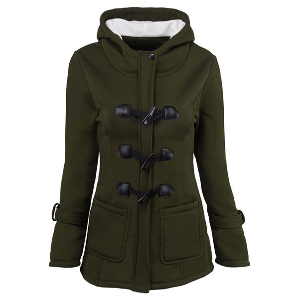 2019 european and american women's autumn and winter new horn buckle coat women thickened mid-length hooded blend jacket cotton coat wo, Black
2019 european and american women's autumn and winter new horn buckle coat women thickened mid-length hooded blend jacket cotton coat wo, Black