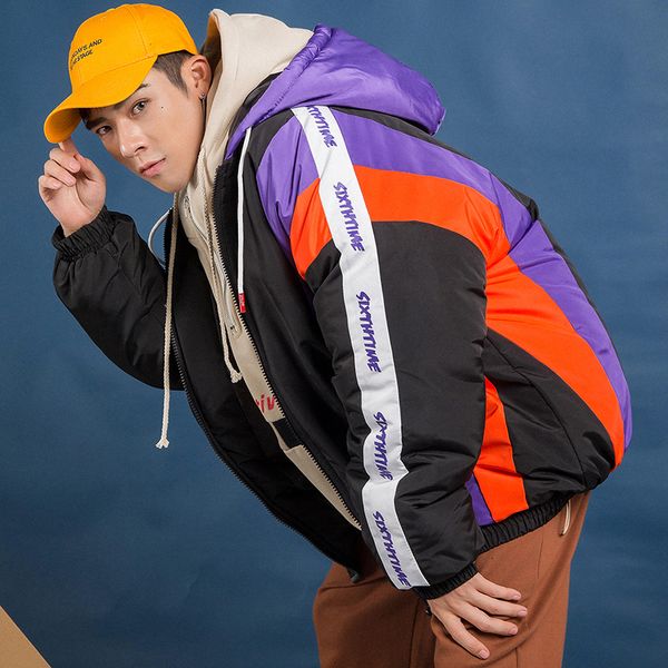 winter 2019 new korean version of the trend of men's color matching hooded printing large size loose casual coat, Black
winter 2019 new korean version of the trend of men's color matching hooded printing large size loose casual coat, Black