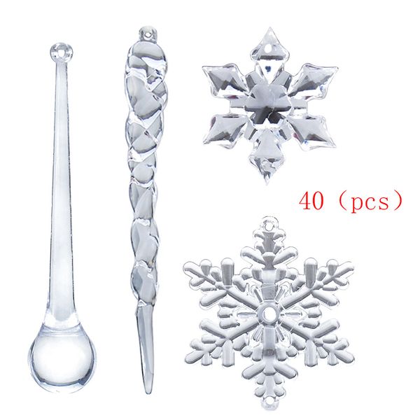 40pc snowflake icicle ornament crystal christmas tree transparent decoration indoor indoor pendant + 1 roll of cotton rope *f29
40pc snowflake icicle ornament crystal christmas tree transparent decoration indoor indoor pendant + 1 roll of cotton rope *f29
