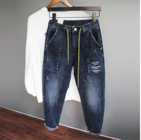 deep blue turnip pants men jeans popular logo easy leisure narrow feet thick elastic waist rope feet high elastic cultivate one's moral
deep blue turnip pants men jeans popular logo easy leisure narrow feet thick elastic waist rope feet high elastic cultivate one's moral
