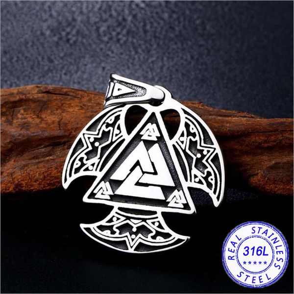 viking stainless steel triangle rune pendant necklace fashion accessories viking jewelry axe odin rune amulet men's necklace, Silver
viking stainless steel triangle rune pendant necklace fashion accessories viking jewelry axe odin rune amulet men's necklace, Silver