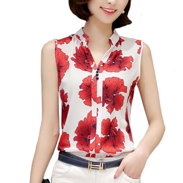 women summer blouse women blouses and shirts summer korean elegant sleeveless print shirt chiffon female clothing drop shipping, White
women summer blouse women blouses and shirts summer korean elegant sleeveless print shirt chiffon female clothing drop shipping, White